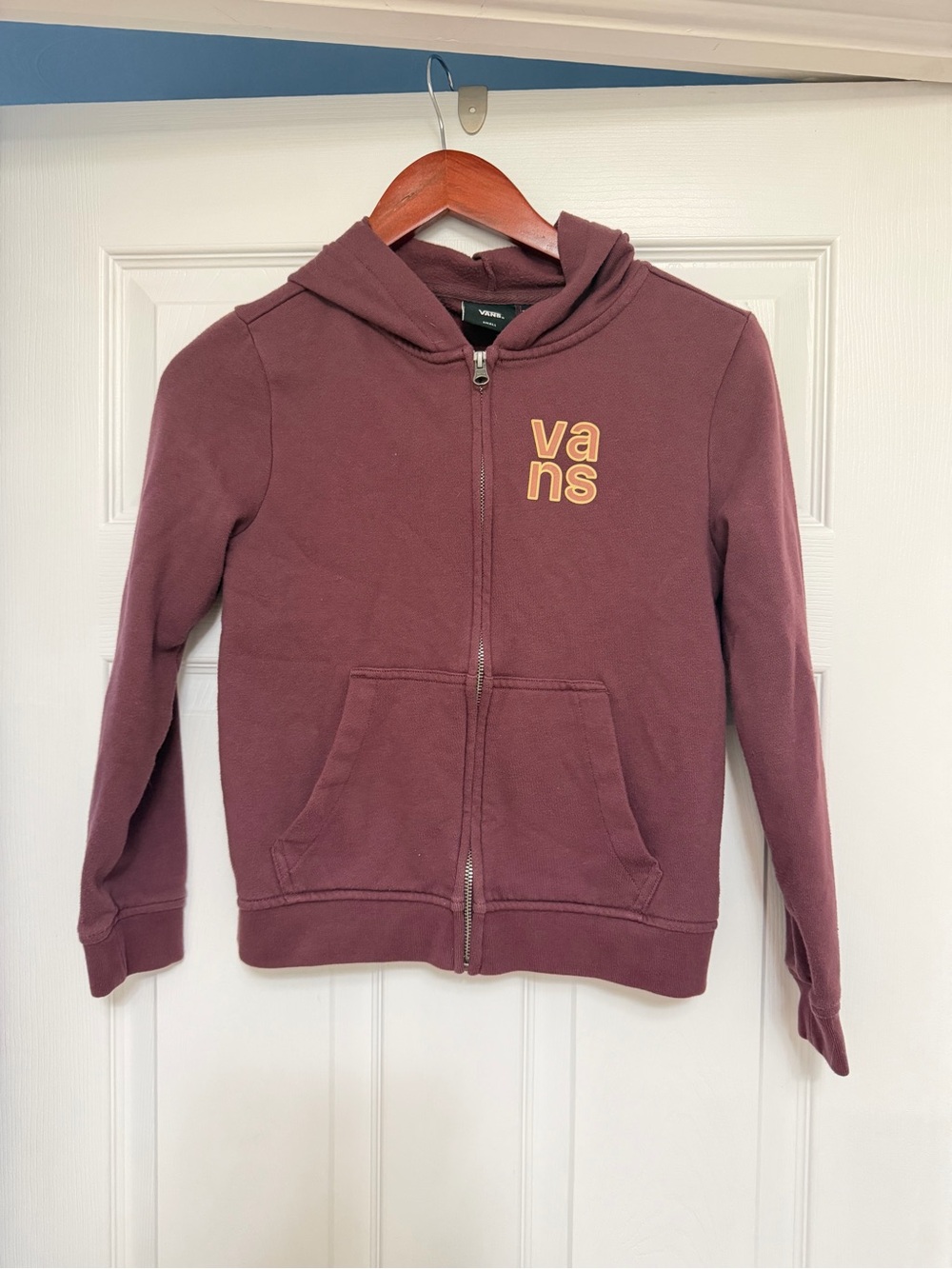 Vans Kids Mauve Zip-Up Hoodie with Yellow Logo